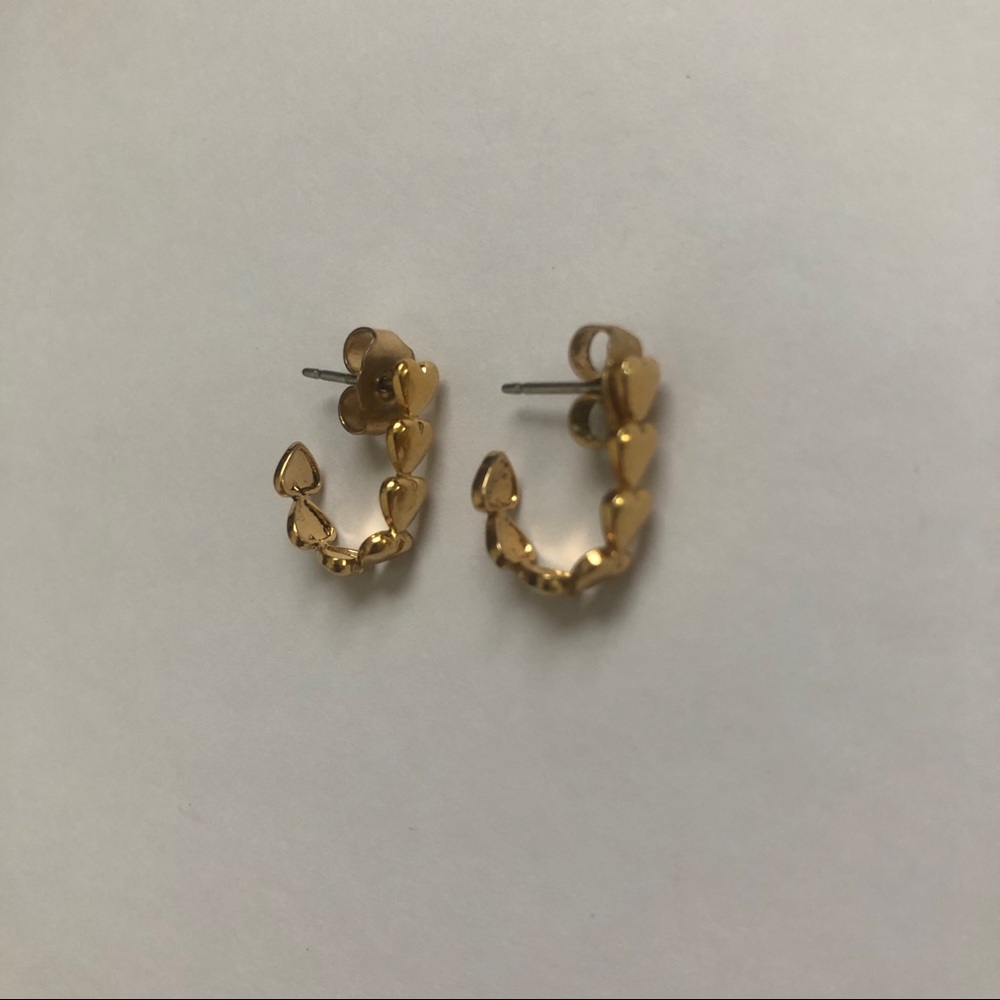 Vintage Gold Heart Earrings